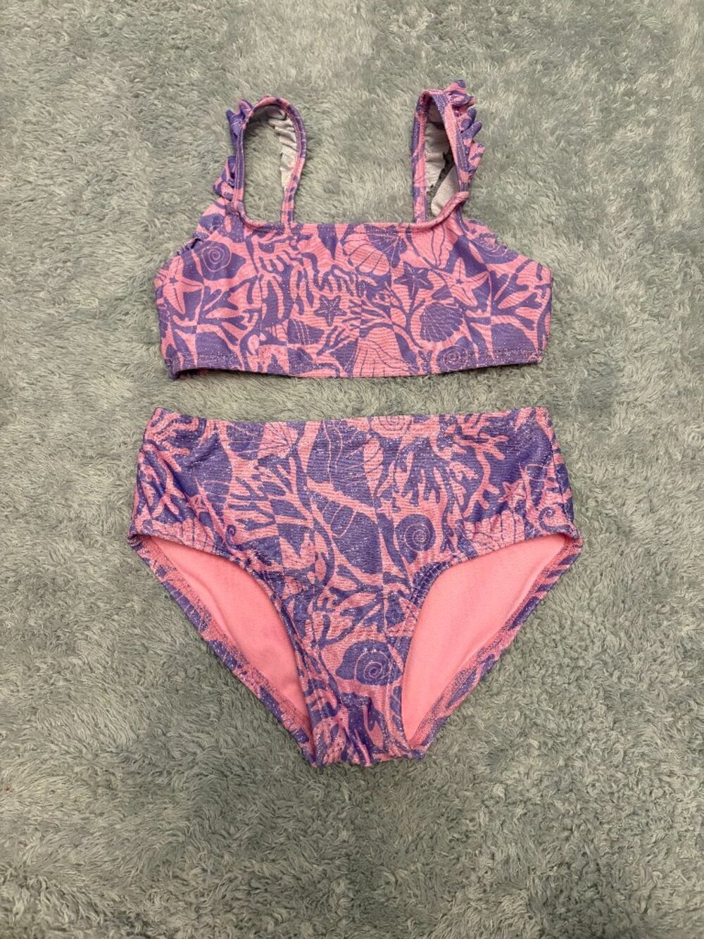 Cat & Jack Girl's 2 Piece Swimsuit Size XS (4/5)